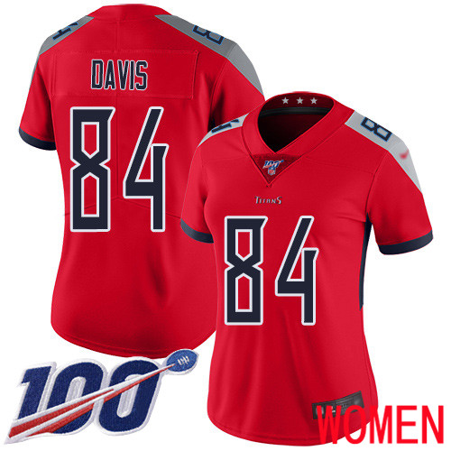 Tennessee Titans Limited Red Women Corey Davis Jersey NFL Football #84 100th Season Inverted Legend